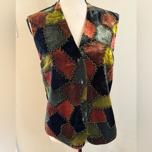New Directions patchwork velvet vest SZ 8